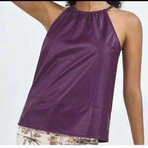 Anthropologie Sundays in Brooklyn Safya Faux Leather Tank Sz Small